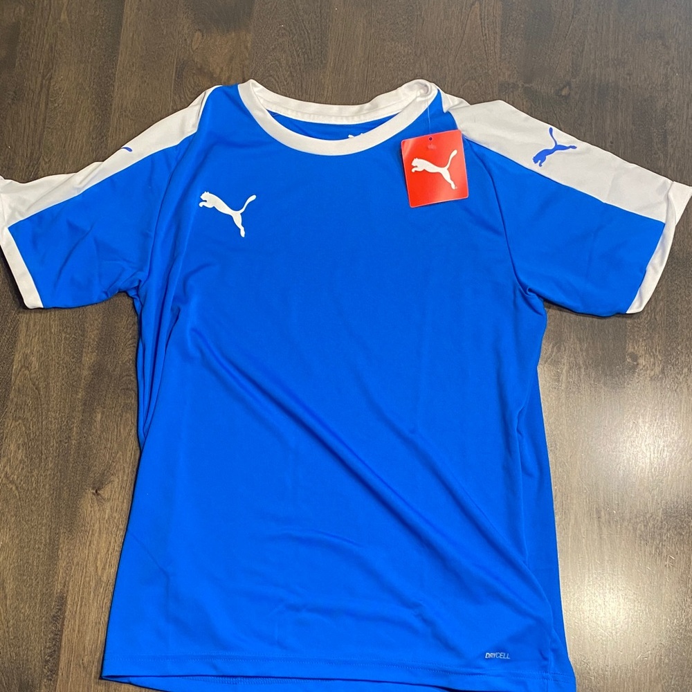 Puma Kids Bright Blue and White Jersey